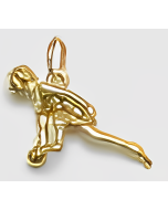 10K Yellow Gold 3D Male Bowler Charm
