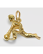 10K Yellow Gold 3D Male Bowler Charm