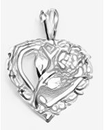 Silver Rose in a Heart Pendant