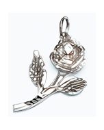 Silver Beautiful C.Z Rose Pendant