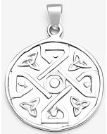 Silver 4 Trinity in Circle Pendant