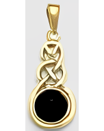 10K Yellow Gold Onyx Celtic Pendant