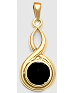 10K Yellow Gold Onyx Celtic Pendant