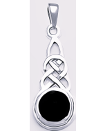 Silver Onyx Celtic Pendant