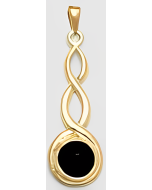 10K Yellow Gold Onyx Celtic Pendant