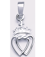 Silver Celtic Crowned Heart Pendant