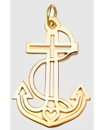 10K Yellow Gold Sailor's Cross Pendant