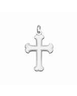 Silver Plain Bottony Cross Charm