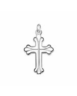 Silver Vines Covered Bottony Cross Charm