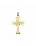 10K Yellow Gold Double Cross Bottony Cross Charm