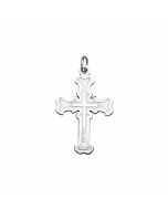 Silver Double Cross Bottony Cross Charm