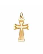 10K Yellow Gold Flying Dove on Cross Charm