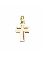 10K Yellow Gold Double Cross Charm