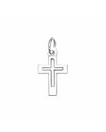 10K White Gold Double Cross Charm