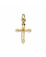 10K Yellow Gold Tiny Bottony Cross Charm