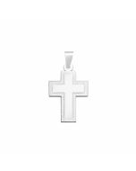 Silver Thick Double Cross Pendant