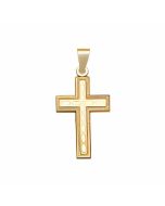 10K Yellow Gold Double Cross Fancy Pendant