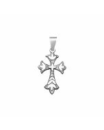 Silver Decorative Bottony Cross Charm