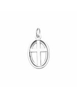 Silver Oval Sun Cross Charm