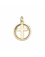 10K Yellow Gold Plain Sun Cross Charm