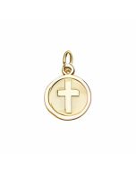 10K Yellow Gold Mini Plain Sun Cross Charm