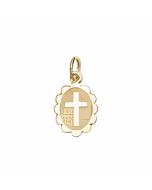 10K Yellow Gold Fancy Sun Cross Charm