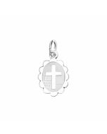 Silver Fancy Sun Cross Charm