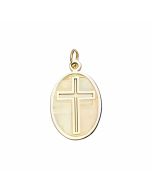 10K Yellow Gold Oval Sun Cross Charm