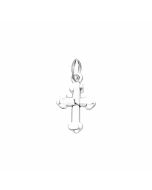 Silver Mini Plain Bottony Cross Charm