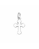 Silver Mini Plain Bottony Cross Charm