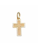 10K Yellow Gold Double Cross Charm