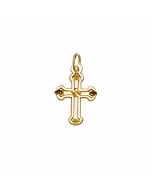 10K Yellow Gold Tiny Bottony Cross Charm