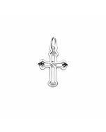 Silver Tiny Bottony Cross Charm