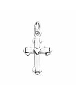 Silver Tiny Cross With Heart Charm