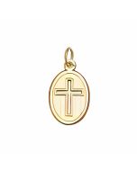 10K Yellow Gold Mini Sun Cross Charm 