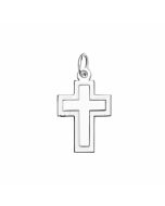 Silver Mini Double Cross Charm