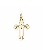 10K Yellow Gold Poppy Bottony Cross Charm