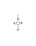 Silver Poppy Bottony Cross Charm