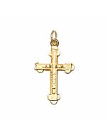 10K Yellow Gold Shimmery Bottony Cross Charm