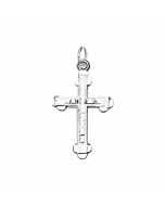 Silver Shimmery Bottony Cross Charm