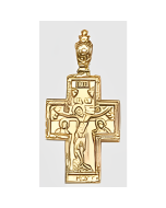 10K Yellow Gold Prayer at the Parameter Crucifix Pendant