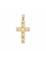 10K Yellow Gold  Patterned Cross Pendant