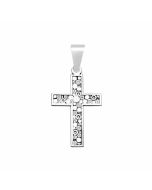 Silver Wine Cork Pattern Cross Pendant