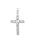 Silver X Pattern Cross Pendant