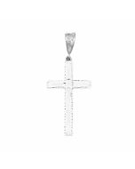 Silver Large Swirly Pattern Cross Pendant