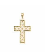 10K Yellow Gold Filigree Cross Pendant