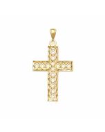 10K Yellow Gold Filigree Cross Pendant