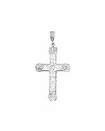 Silver Large Giraffe Pattern Cross Pendant