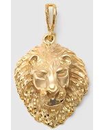 10K Yellow Gold Big Lion's Head Pendant
