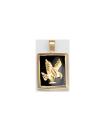 10K Yellow Gold  Onyx Eagle Pendant